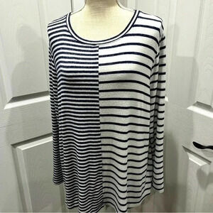 Lane Bryant mixed stripes sweater with reversed pattern striped ❤️